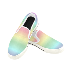 Pastel Rainbow Slip-on Canvas Shoes for Kid (Model 019)