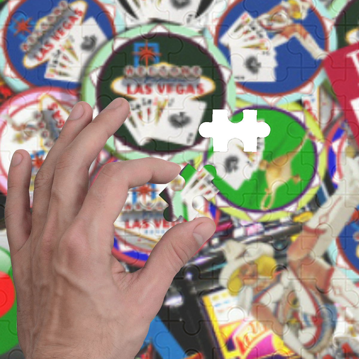 Gamblers Delight - Las Vegas Icons 1000-Piece Wooden Photo Puzzles