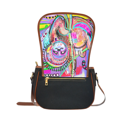 Sloth Art Saddle Bag/Small (Model 1649)(Flap Customization)