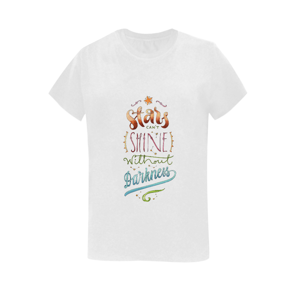 Watercolor Lettering Women's T-Shirt in USA Size (Two Sides Printing)