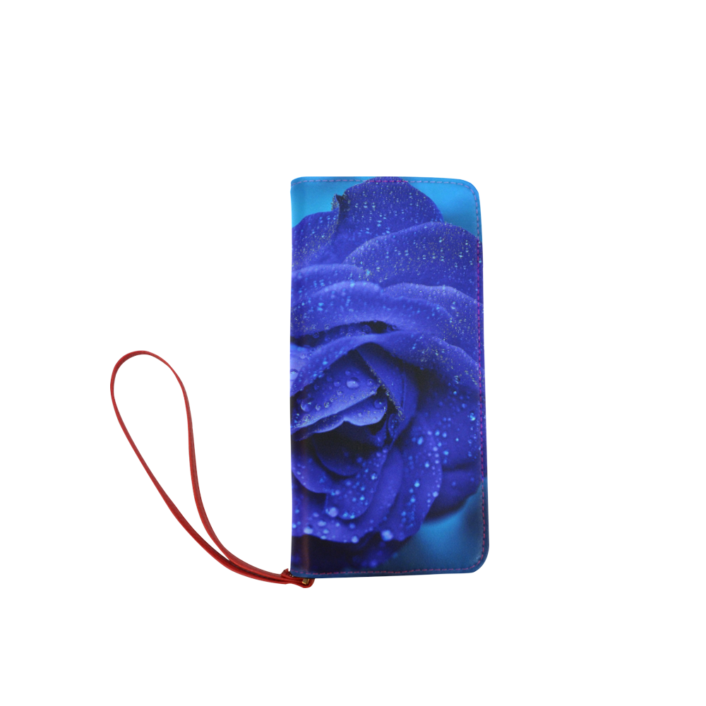 Blue rose Women's Clutch Wallet (Model 1637)