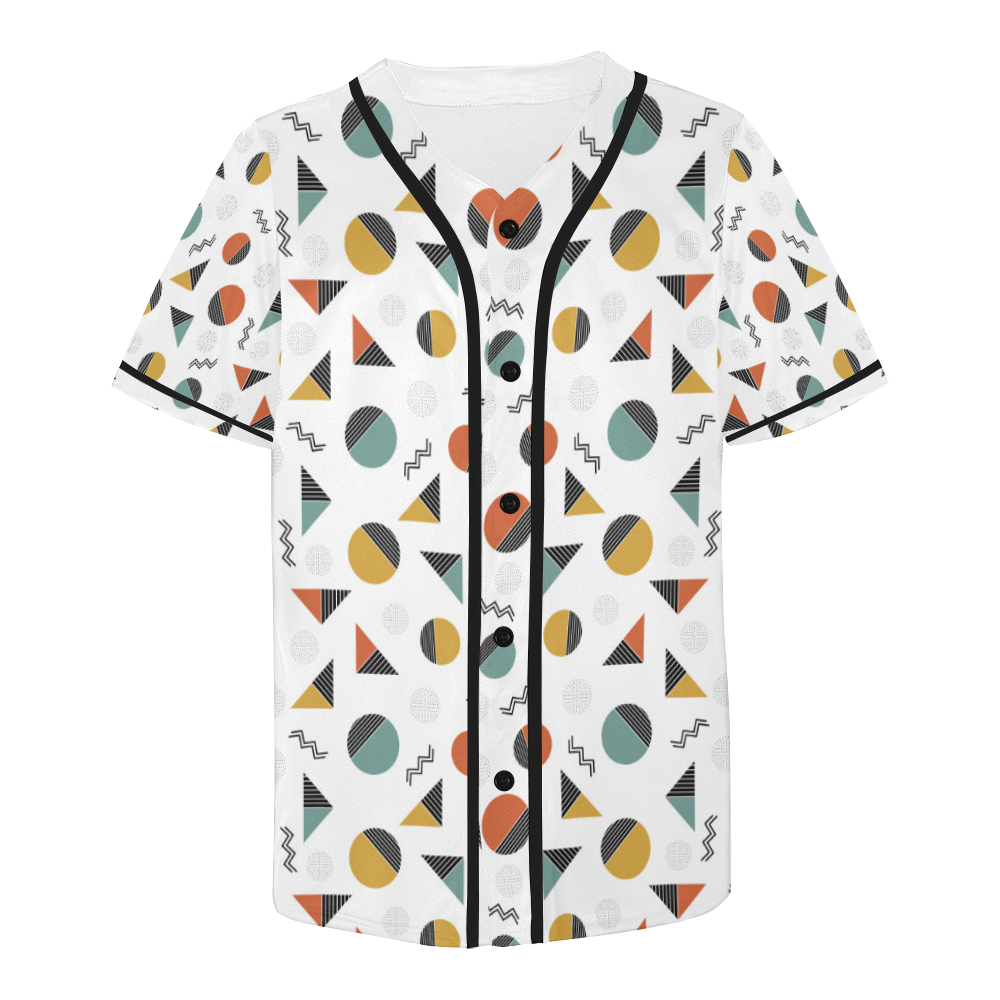 Geo Cutting Shapes All Over Print Baseball Jersey for Men (Model T50)