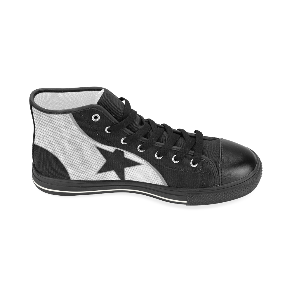 WHITE W Women's Classic High Top Canvas Shoes (Model 017)