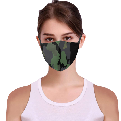 Camo 2 3D Mouth Mask with Drawstring (Pack of 3) (Model M04)