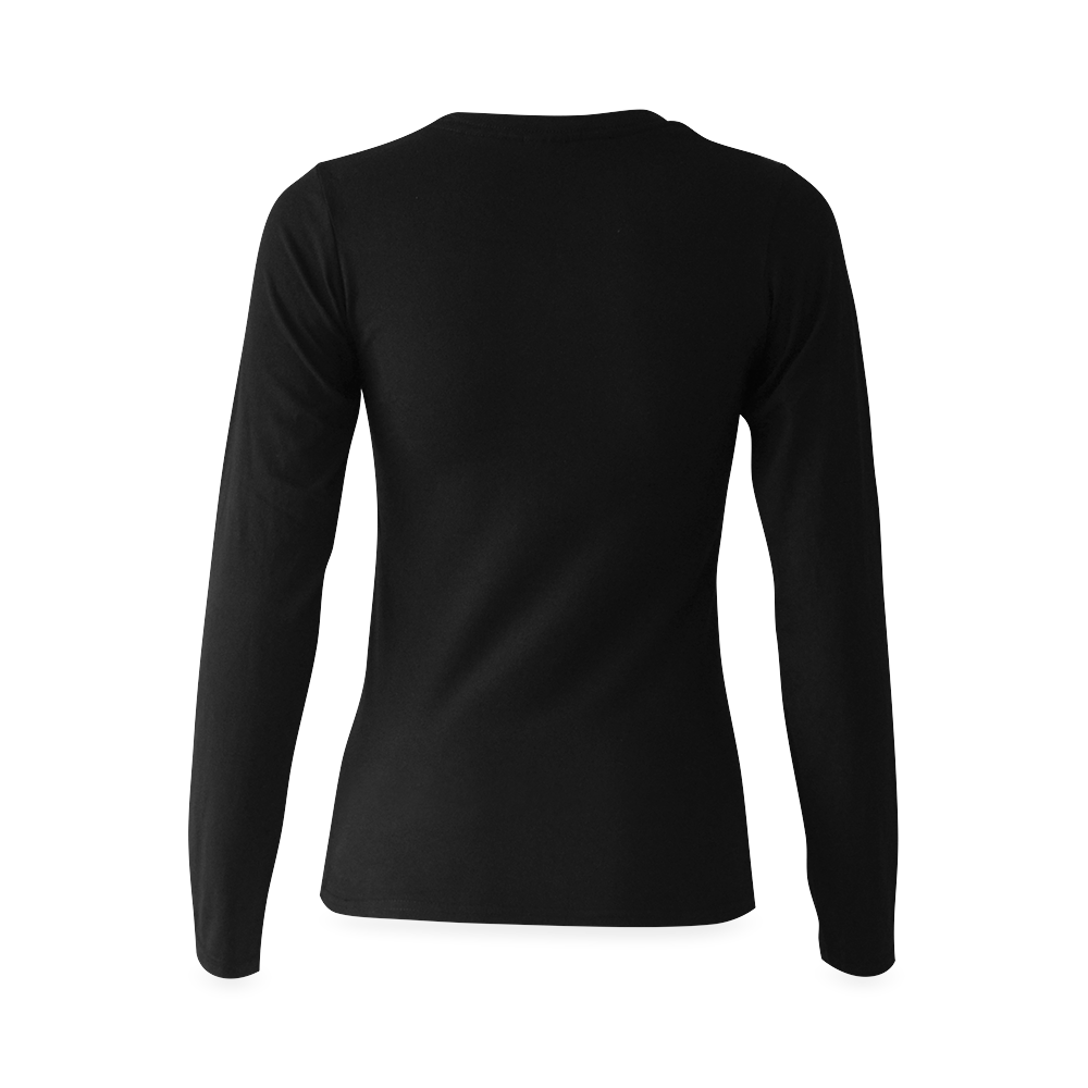 Black Cat Sunny Women's T-shirt (long-sleeve) (Model T07)