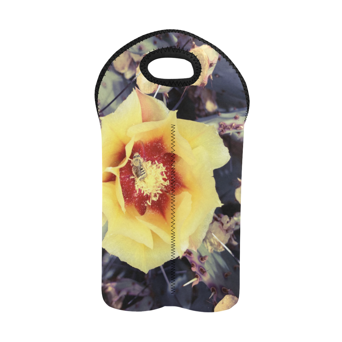 Cactus Flower 2-Bottle Neoprene Wine Bag