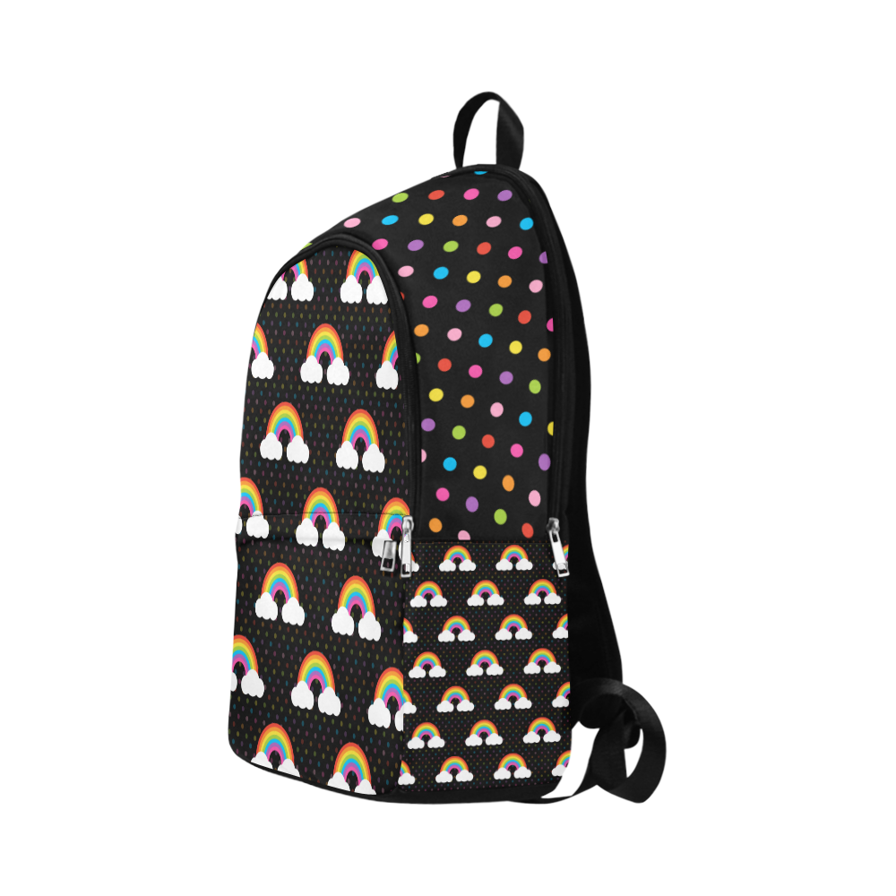 Black Rainbow Backpack Fabric Backpack for Adult (Model 1659)