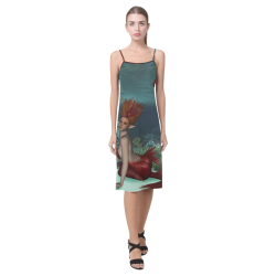 Beautiful mermaid and fantasy fish Alcestis Slip Dress (Model D05)