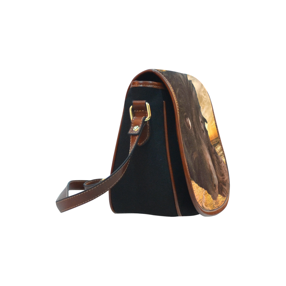Dog and Sunset Saddle Bag/Small (Model 1649)(Flap Customization)