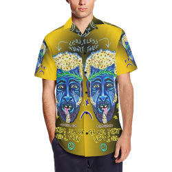 The Art Theif Men's Short Sleeve Shirt with Lapel Collar (Model T54)