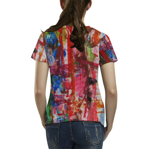 Paint on a white background All Over Print T-Shirt for Women (USA Size) (Model T40)