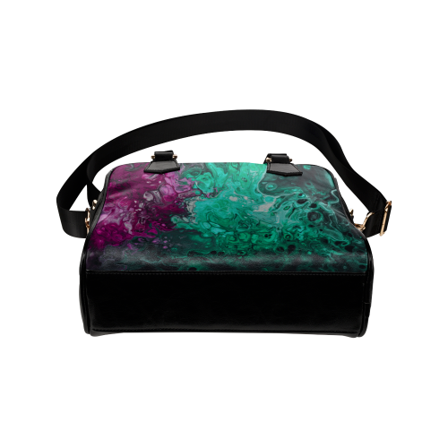 Alien Swirl Purple Green Shoulder-Handbag. Shoulder Handbag (Model 1634)