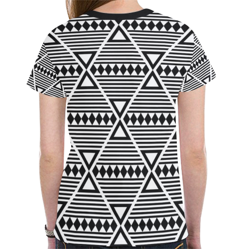Black Aztec Tribal New All Over Print T-shirt for Women (Model T45)