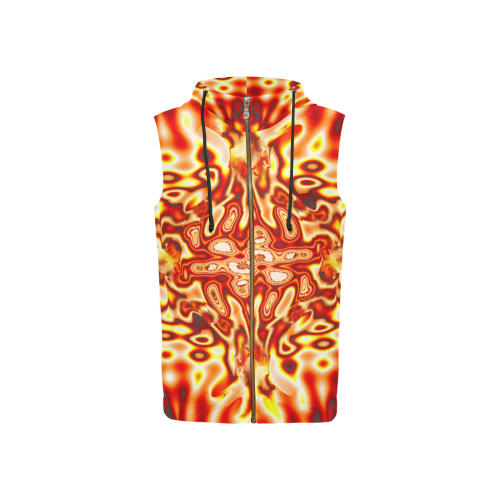 Infected All Over Print Sleeveless Zip Up Hoodie for Women (Model H16)