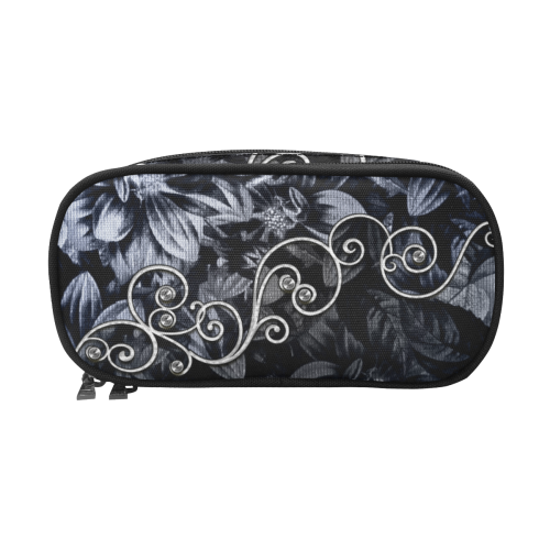 Flower power in blue Pencil Pouch/Large (Model 1680)