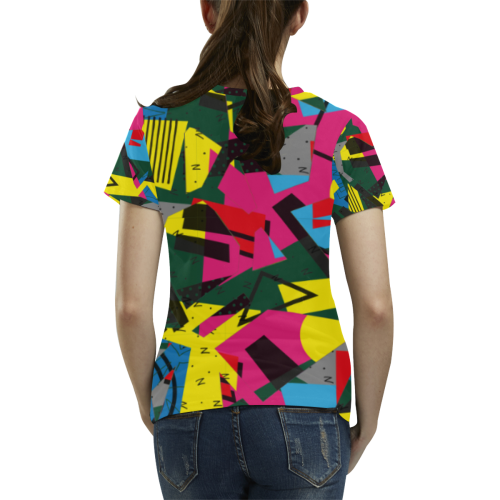 Crolorful shapes All Over Print T-Shirt for Women (USA Size) (Model T40)