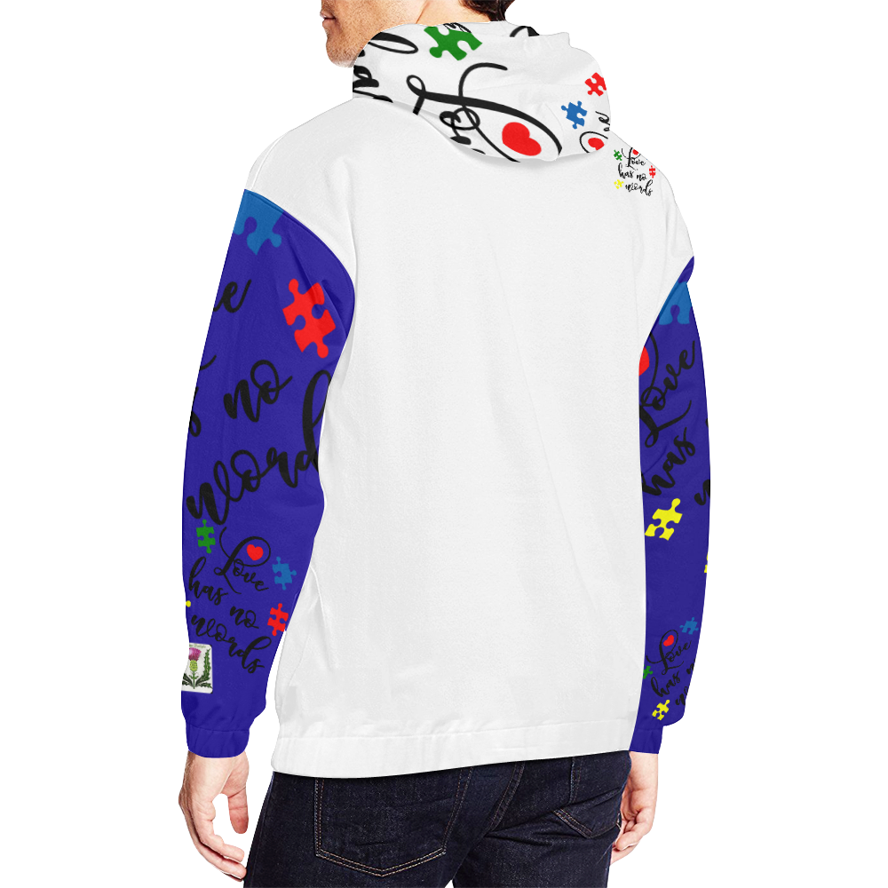 Fairlings Delight's Autism- Love has no words Men's Hoodie 53086Gg9 All Over Print Hoodie for Men (USA Size) (Model H13)
