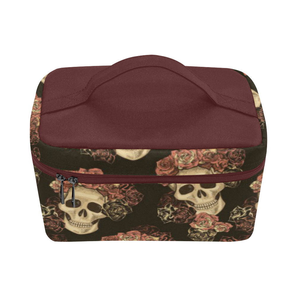 Skull and Rose Pattern Cosmetic Bag/Large (Model 1658)