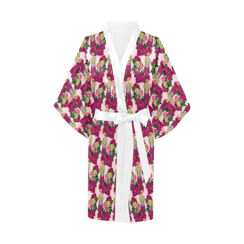 thurs pattern  pink Kimono Robe