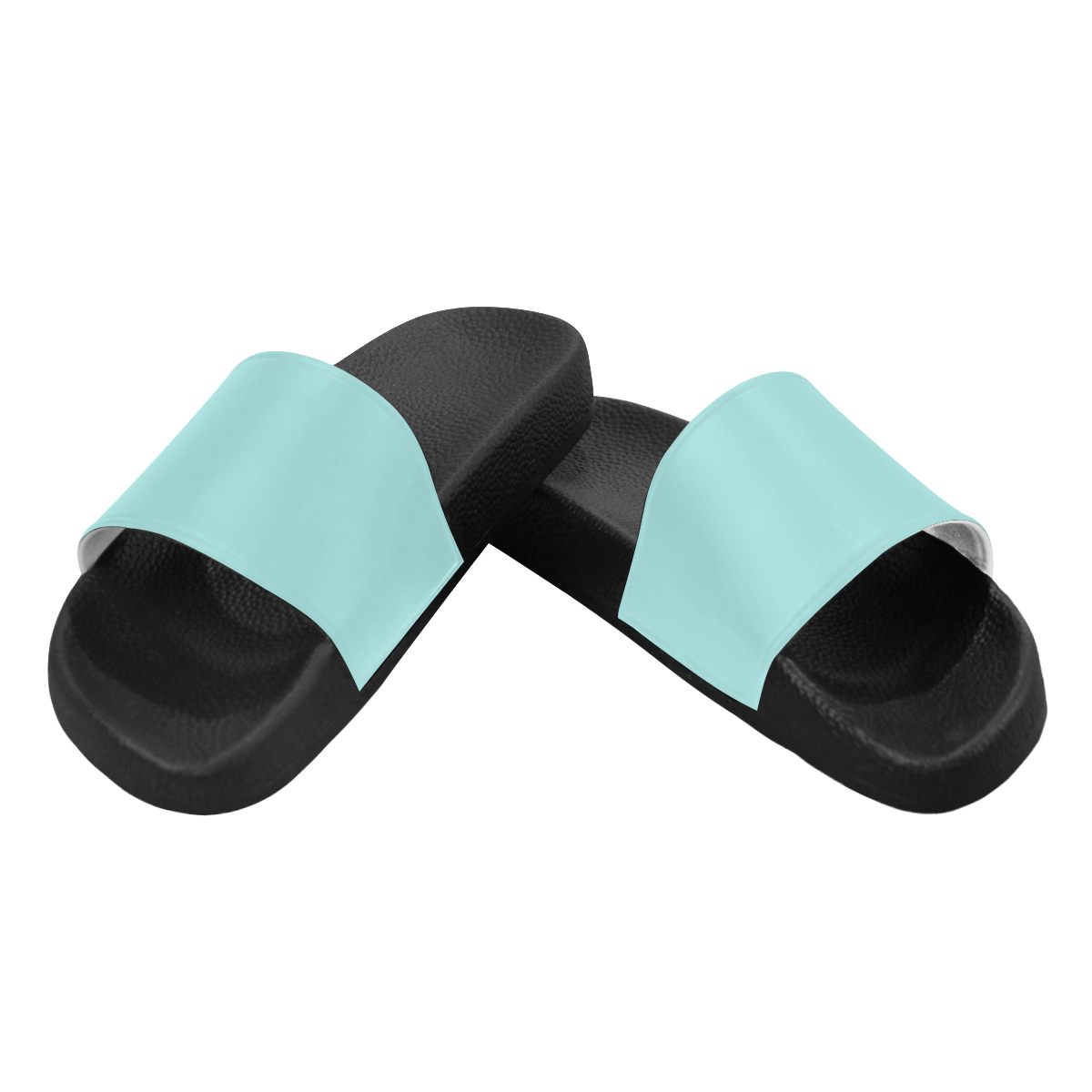 color pale turquoise Men's Slide Sandals (Model 057)