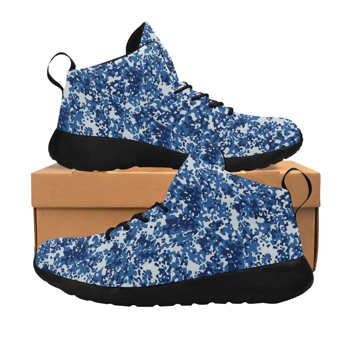 Digital Blue Camouflage Men's Chukka Training Shoes (Model 57502)