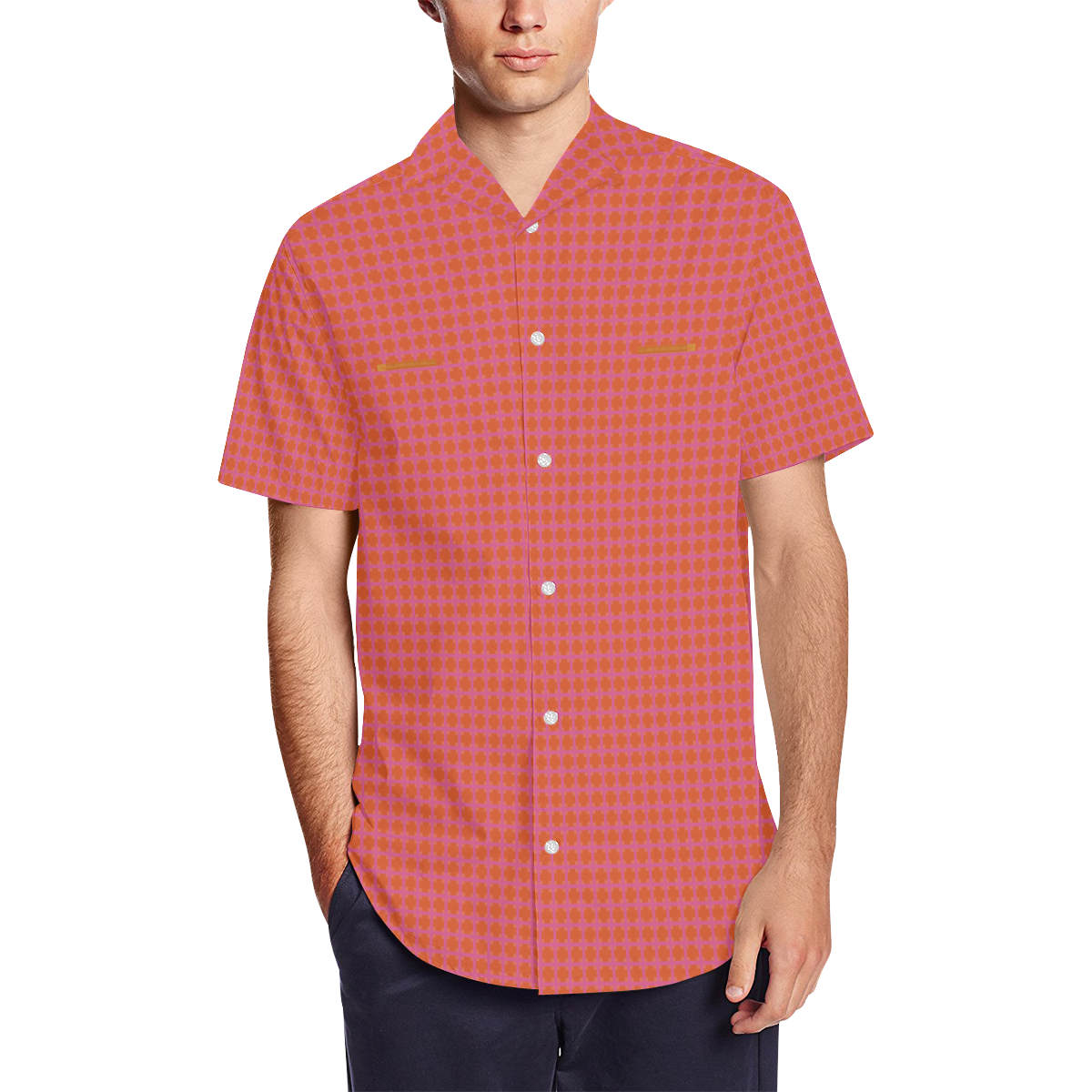 EmploymentaGrid 38 Men's Short Sleeve Shirt with Lapel Collar (Model T54)