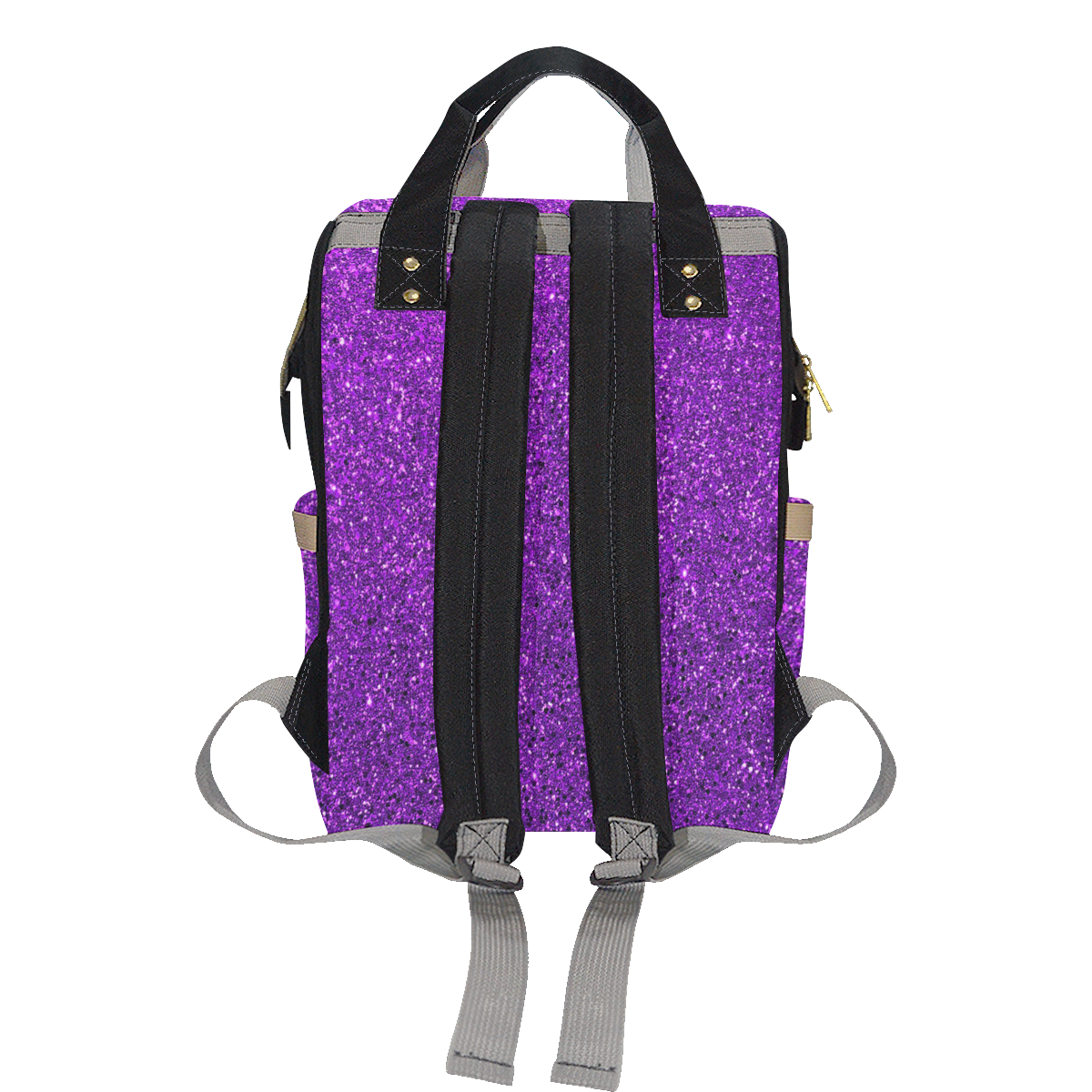Purple Glitter Multi-Function Diaper Backpack/Diaper Bag (Model 1688)