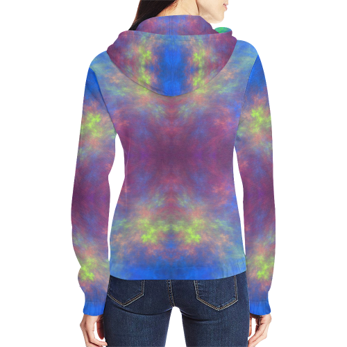 Universe of Color All Over Print Full Zip Hoodie for Women (Model H14)