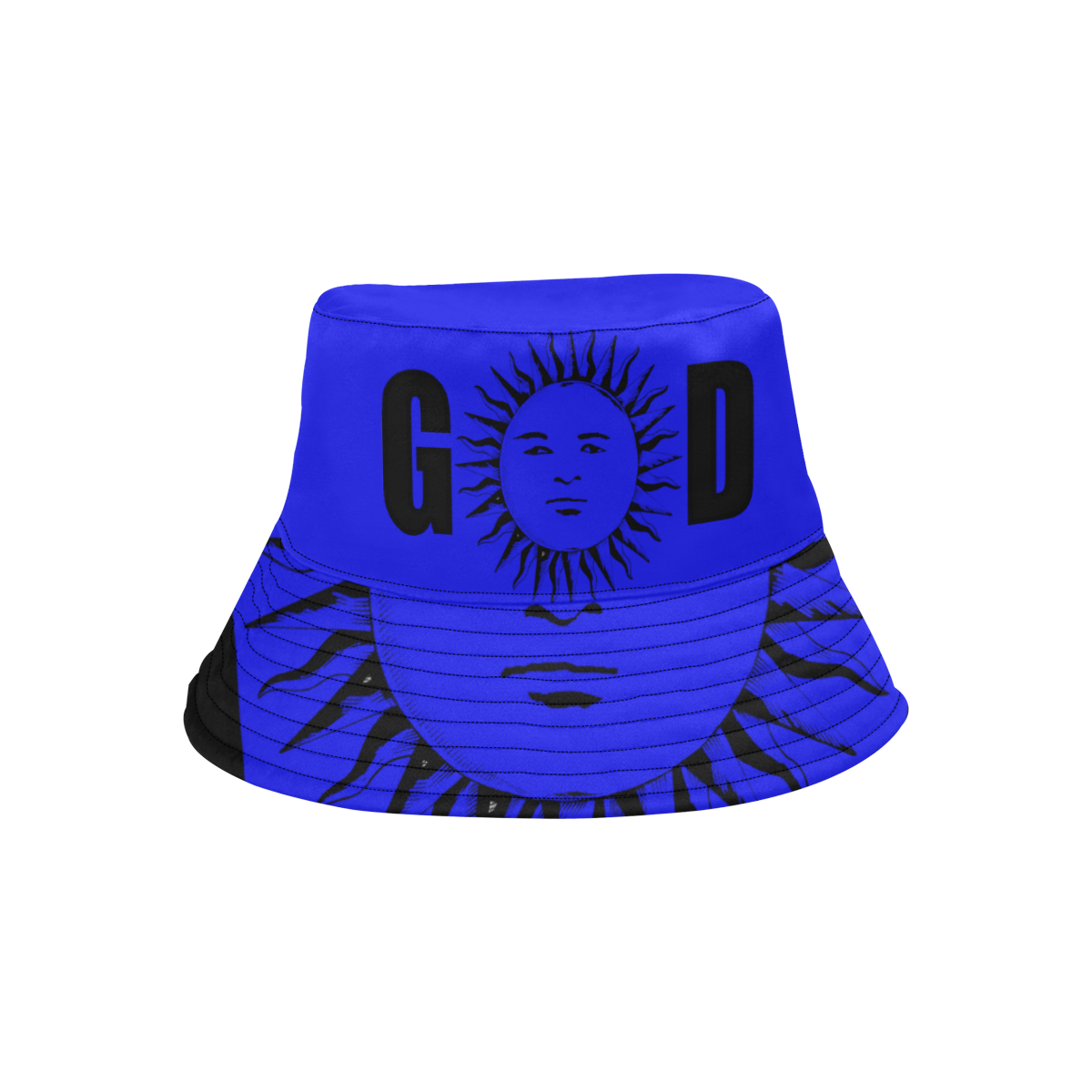 GOD Bucket Hat Royal Blue All Over Print Bucket Hat