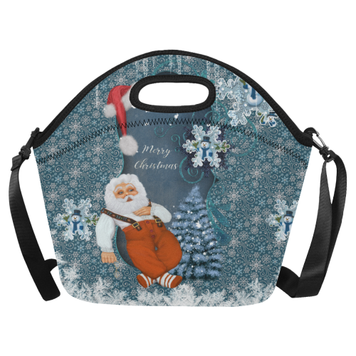 Funny Santa Claus Neoprene Lunch Bag/Large (Model 1669)