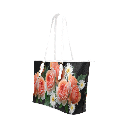 FLORAL DESIGN 41 Leather Tote Bag/Small (Model 1651)