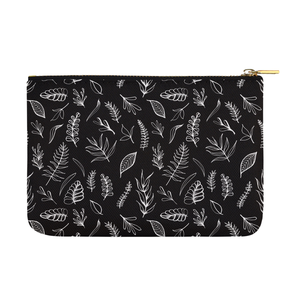 BLACK DANCING LEAVES Carry-All Pouch 12.5''x8.5''