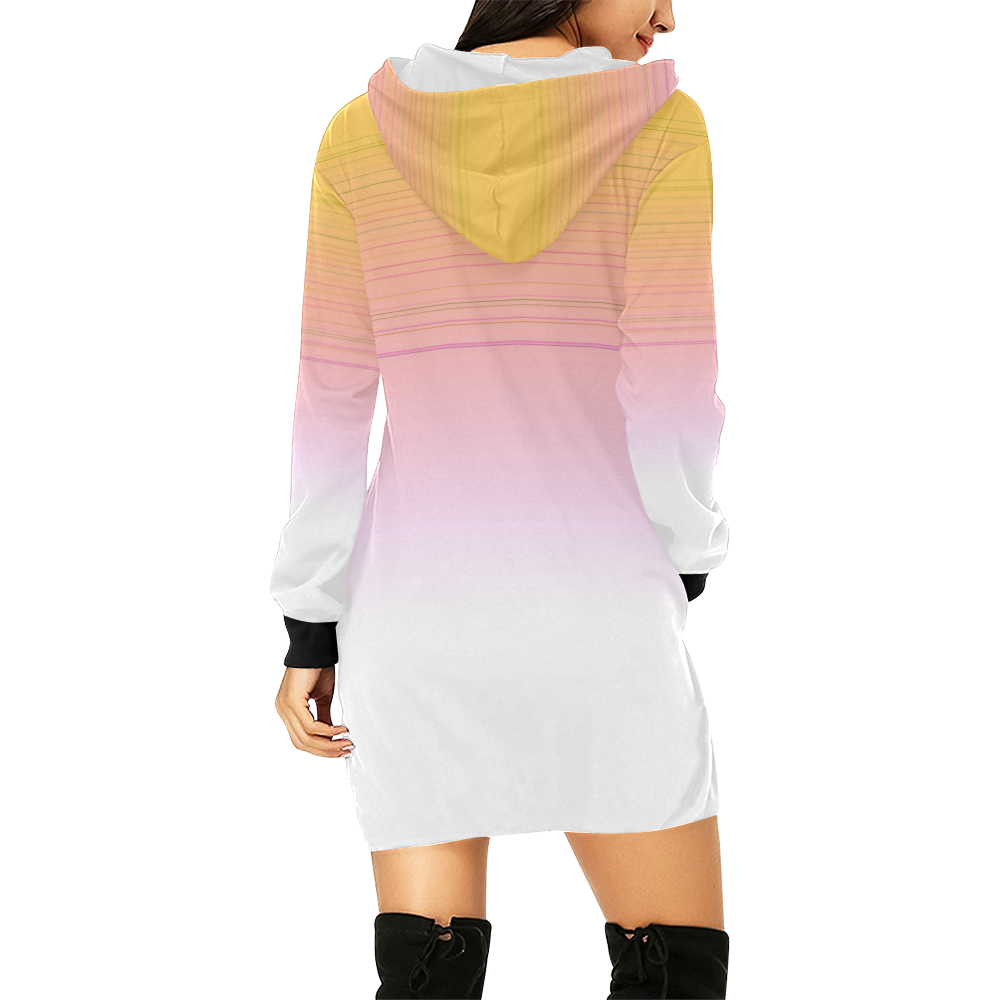 Exotico lemons hoodie with pink All Over Print Hoodie Mini Dress (Model H27)
