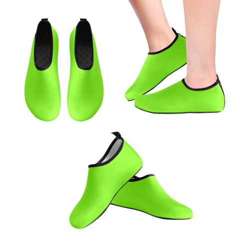 color lawn green Women's Slip-On Water Shoes (Model 056)