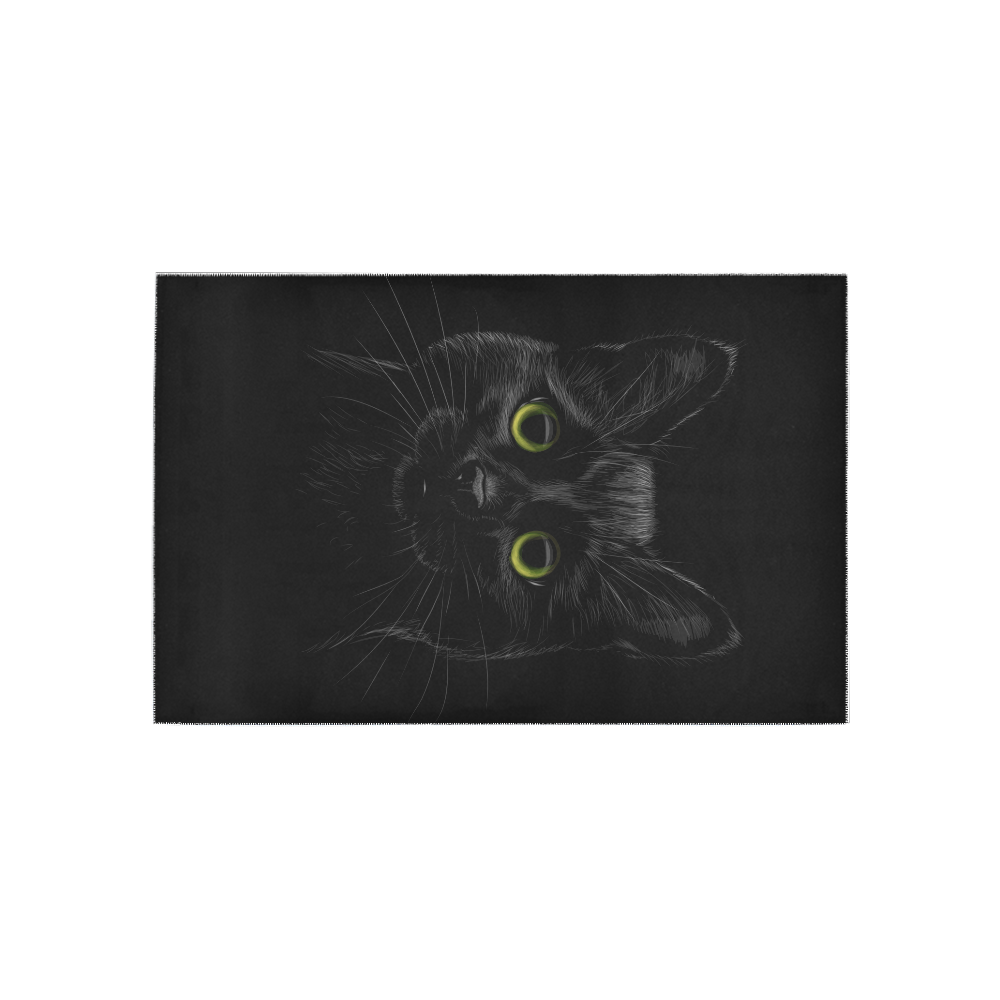 Black Cat Area Rug 5'x3'3''