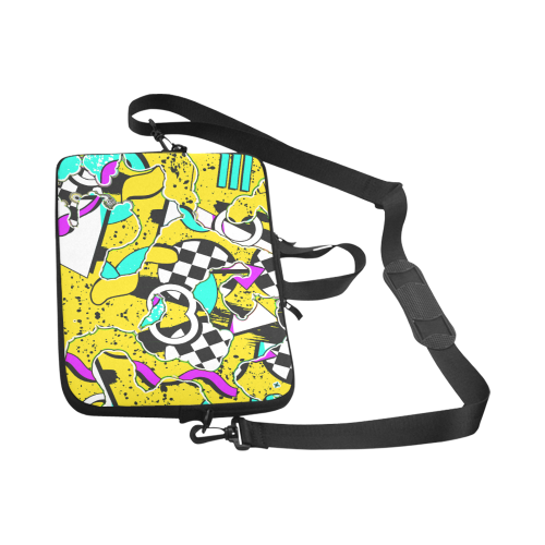 Shapes on a yellow background Laptop Handbags 17"