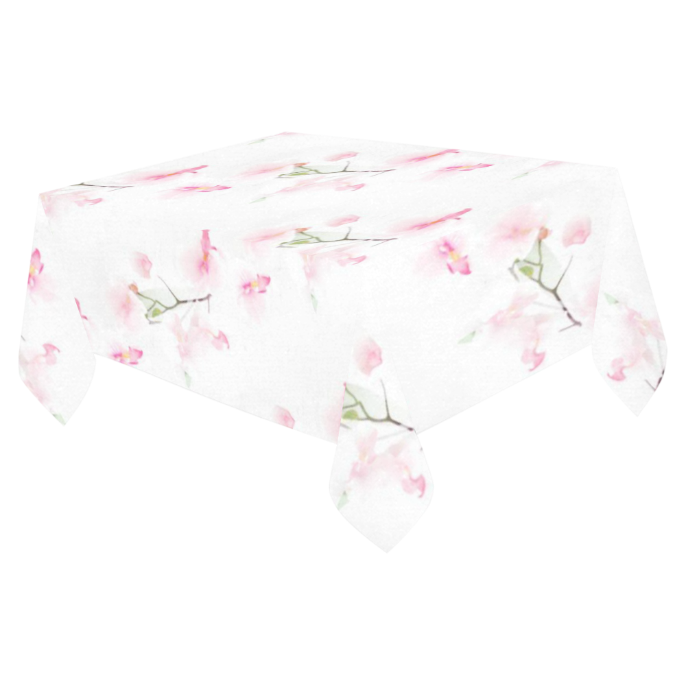 Pattern Orchidées Cotton Linen Tablecloth 52"x 70"
