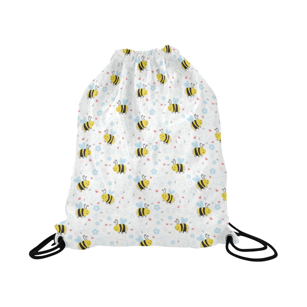 Cute Bee Pattern Large Drawstring Bag Model 1604 (Twin Sides)  16.5"(W) * 19.3"(H)