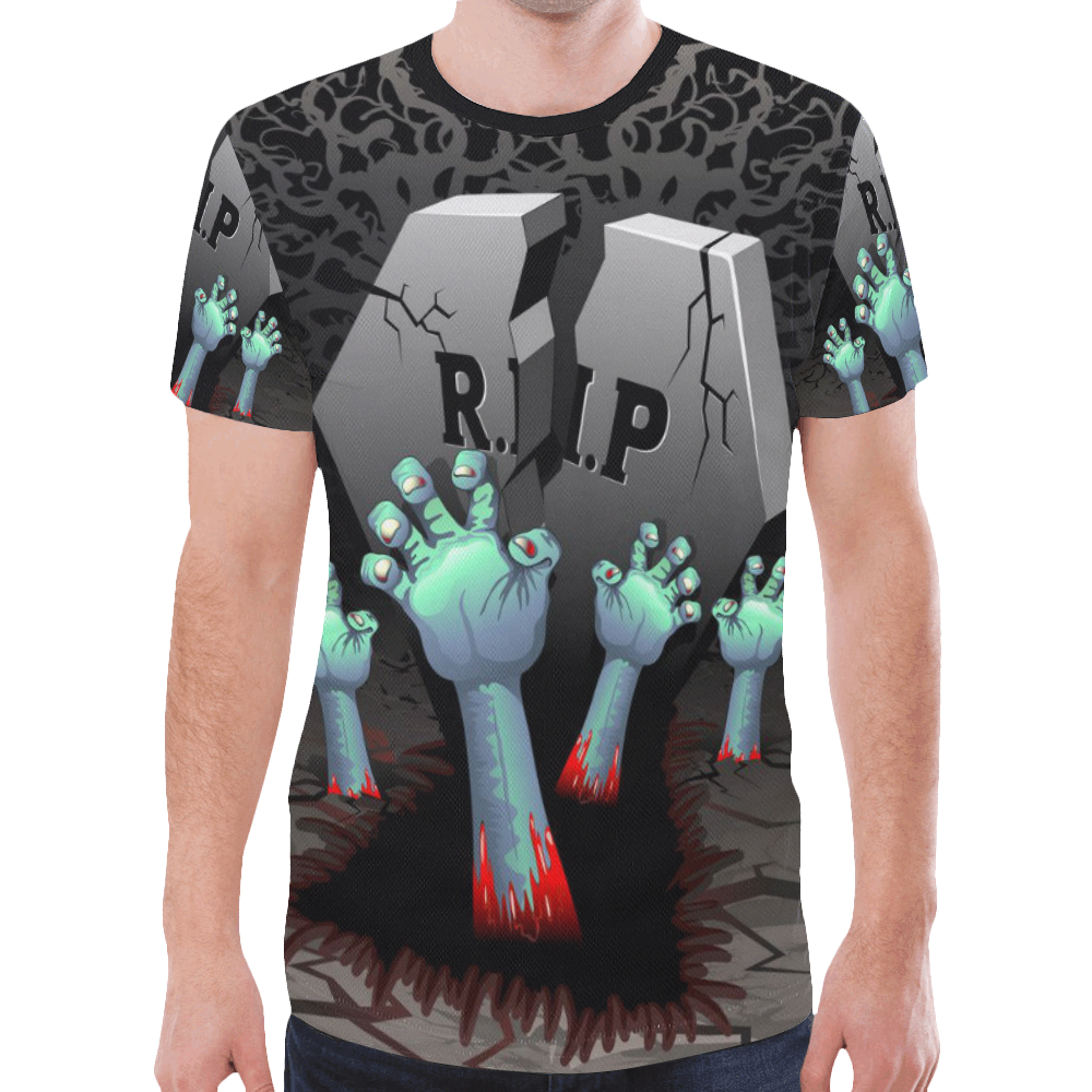 Zombie Hands on Cemetery New All Over Print T-shirt for Men (Model T45)
