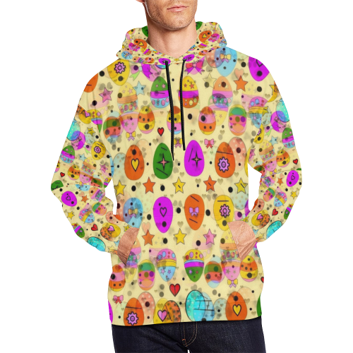 Egg Popart by Nico Bielow All Over Print Hoodie for Men (USA Size) (Model H13)