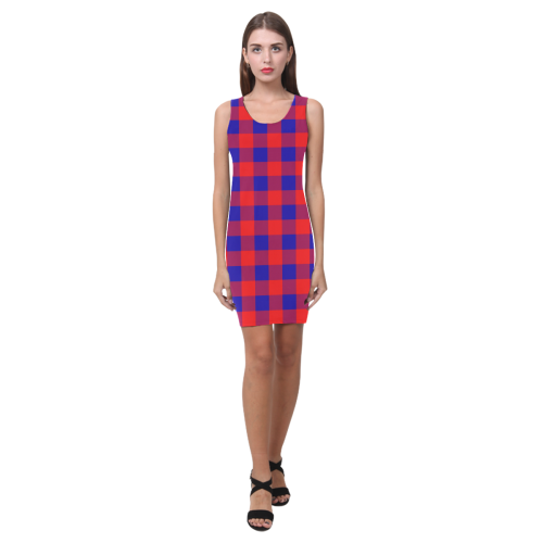 Red and Blue Checkered Medea Vest Dress (Model D06)