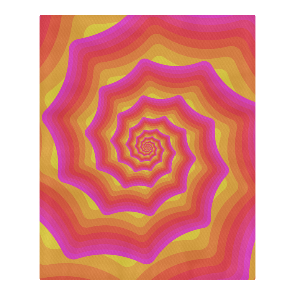 Pink yellow spiral 3-Piece Bedding Set