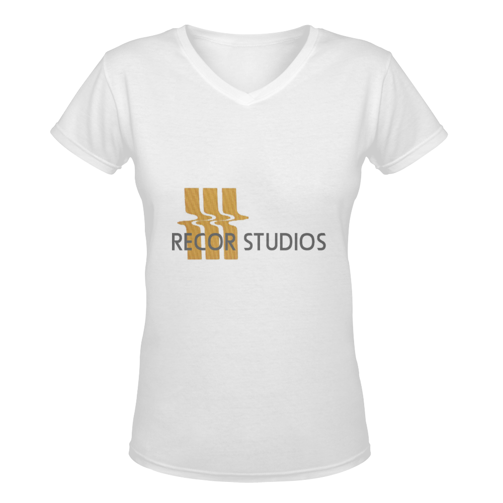 Recor Studios Logow Women's Deep V-neck T-shirt (Model T19)