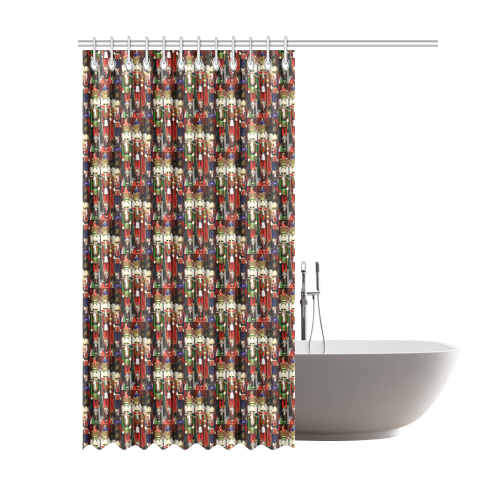 Christmas Nut Cracker Soldiers Pattern Shower Curtain 69"x84"