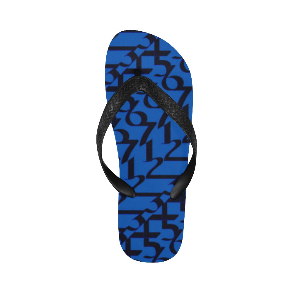 NUMBERS Collection 1234567 Blueberry Flip Flops for Men/Women (Model 040)