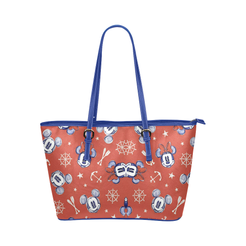 Nautical Mickey Leather Tote Bag/Large (Model 1651)