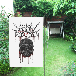 Red Queen Skull Blood Garden Flag 28''x40'' （Without Flagpole）