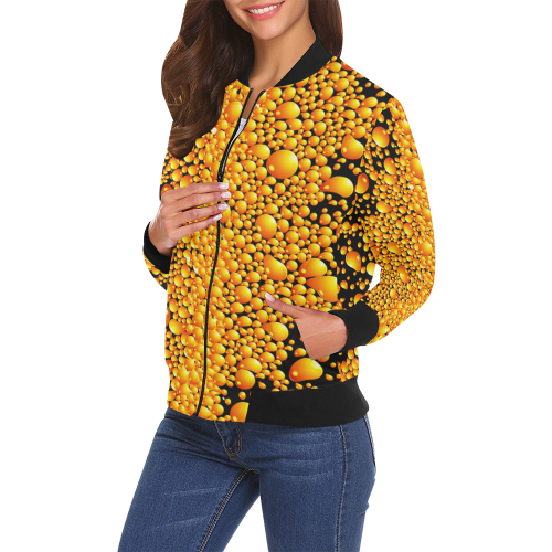 yellow bubble All Over Print Bomber Jacket for Women (Model H19)