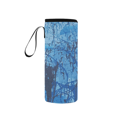 Blue splatters Neoprene Water Bottle Pouch/Small