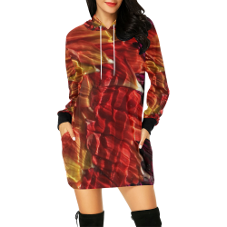 Muscled Petals All Over Print Hoodie Mini Dress (Model H27)